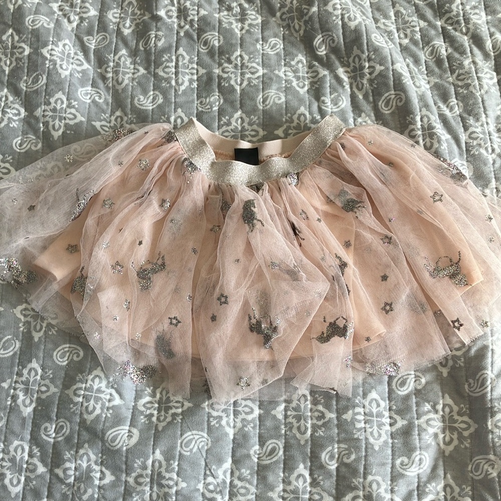 Zunie Pink and Silver Starry Tulle Skirt